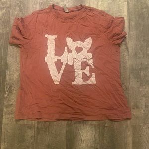 Dog love shirt, dust pink color, size large